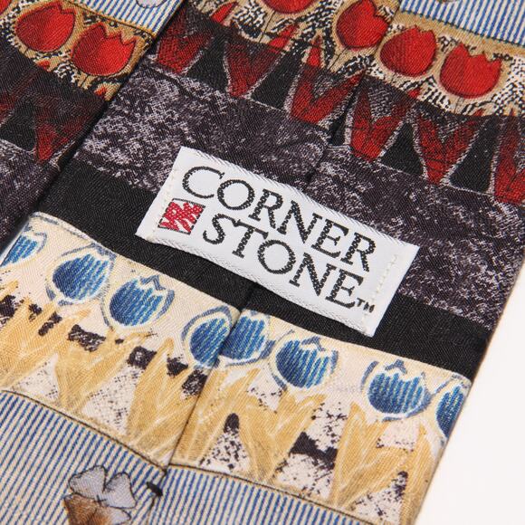 Vintage Cornerstone Abstract Floral Tie 4" x 55.5" - Picture 6 of 7